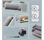 Clavier The G-lab triple mode mécanique gaming sans fil Azerty Keyz Elite 300 Dégradé Blanc