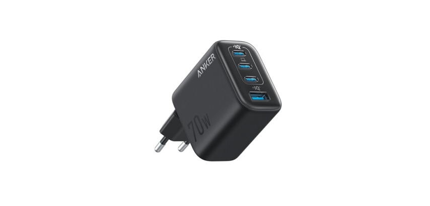Chargeur pour téléphone mobile Anker 1A3C 70 W Max via chaque port USB Type C 70 W Noir
