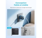 Chargeur pour téléphone mobile Anker 1A3C 70 W Max via chaque port USB Type C 70 W Noir