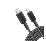 Câble téléphone portable Anker tressé USB-C vers Lightning 0,9 m Noir pour Smartphones et Tablettes