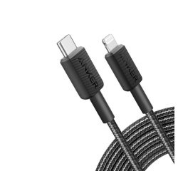 Câble téléphone portable Anker tressé USB-C vers Lightning 0,9 m Noir pour Smartphones et Tablettes