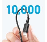 Câble téléphone portable Anker tressé USB-C vers Lightning 0,9 m Noir pour Smartphones et Tablettes