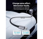 Accessoire téléphonie pour voiture Anker Chargeur Nano avec câble USB-C rétractable et port USB-C 75W Gris