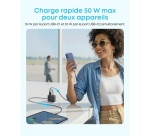 Chargeur pour téléphone mobile Anker 2 USB-C 2 USB-A 50 W Noir pour 4 appareils