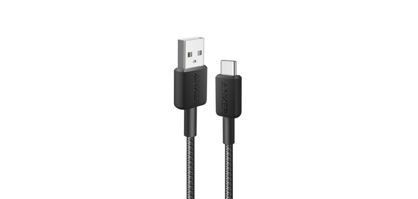 Câble téléphone portable Anker tressé USB-A vers USB-C 0,9 m Noir pour iPhone