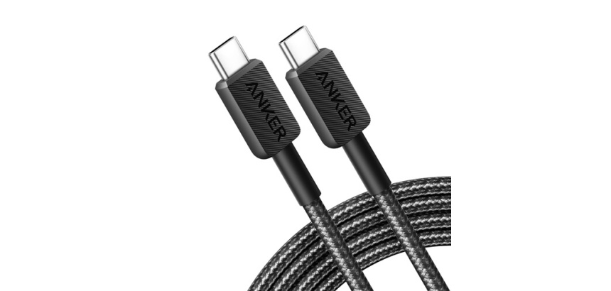 Câble téléphone portable Anker tressé USB-C vers USB-C 1,8 m Noir pour Smartphones Tablettes et Ordinateurs portables