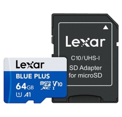 Carte mémoire micro SD Lexar Blue Plus 64 Go UHS-I