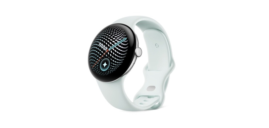 Montre connectée Google Pixel Watch 5 45 mm 4G Argent avec bracelet sport caoutchouc Gris et Vert