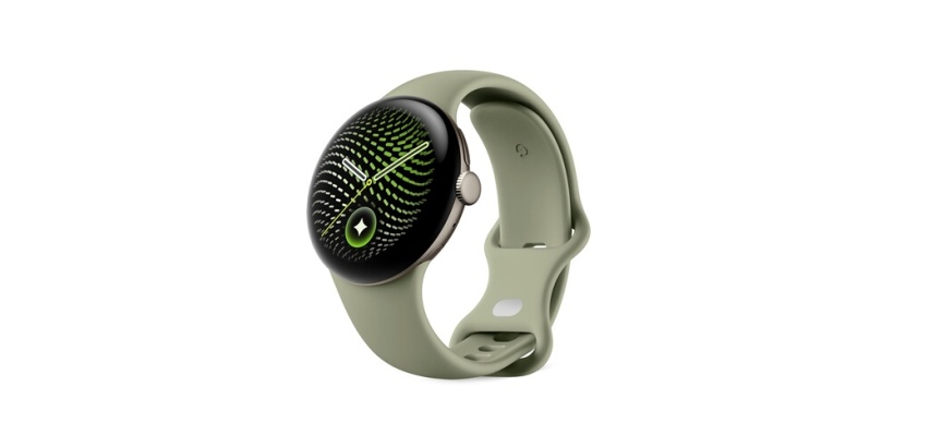 Montre connectée Google Pixel Watch 5 41 mm Bluetooth Doré avec bracelet sport caoutchouc Vert