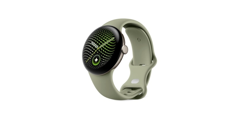 Montre connectée Google Pixel Watch 5 41 mm Bluetooth Doré avec bracelet sport caoutchouc Vert