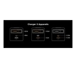Chargeur pour téléphone mobile Ugreen secteur Nexode Pro Series X615 GaN 2 USB Type C et USB rétractable 65 W Gris anodisé