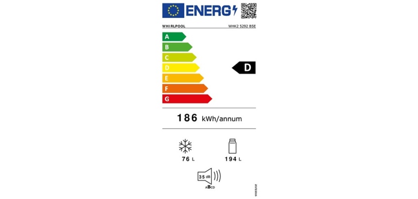 Réfrigérateur congélateur en bas Whirlpool WHK25292B5E Blanc