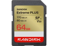 Carte mémoire SD Sandisk Extreme PLUS UHS-I 64 Go pour Appareil photo Réflex Hybride Caméscope Ordinateurs portables
