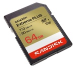 Carte mémoire SD Sandisk Extreme PLUS UHS-I 64 Go pour Appareil photo Réflex Hybride Caméscope Ordinateurs portables