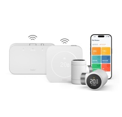 Thermostat connecté Tado Kit de démarrage Multiroom intelligent sans fil X 2e gén. Blanc + 2 Têtes thermostatiques intelligentes X