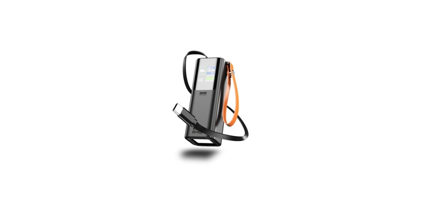 Chargeur et câble d'alimentation PC Urban Factory Batterie externe BIGEE max 20000 mAh 100 W Noir pour Ordinateur portable Tablette Smartphone