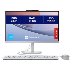 PC tout en un Lenovo A100 23,8" Intel N100 16 Go RAM 512 Go SSD Gris nuage