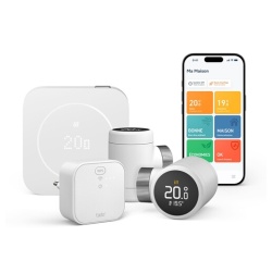 Thermostat connecté Tado Kit de démarrage filaire et Intelligent 2e gén + 2 Têtes thermostatiques intelligentes X Blanc