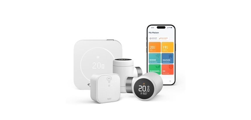 Thermostat connecté Tado Kit de démarrage filaire et Intelligent 2e gén + 2 Têtes thermostatiques intelligentes X Blanc