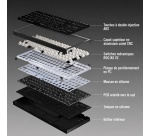 Clavier Asus gaming sans fil Azerty ROG Strix Morph 96 Noir