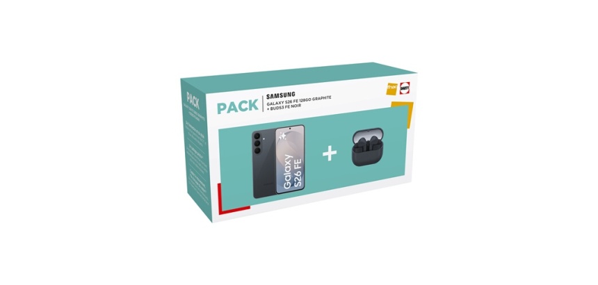Smartphone Samsung Galaxy S26 FE 6,7" 5G Double Nano SIM 128 Go Graphite + Ecouteurs Buds3 FE Noir