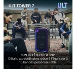 Enceinte Sono DJ Sony sans fil Bluetooth SRS-ULT700 Tower 7 festive Noir