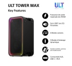 Enceinte Sono DJ Sony sans fil Bluetooth SRS-ULT3000 Tower Max festive Noir
