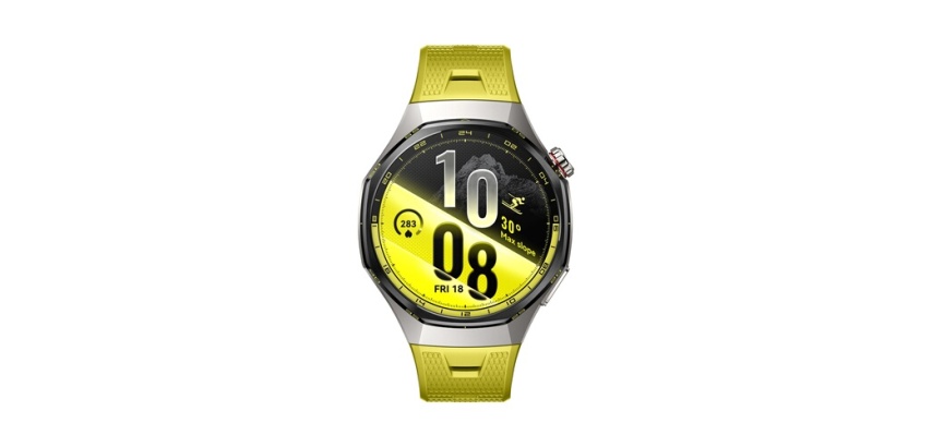 Montre connectée Huawei Watch GT 7 Pro 46 mm Bluetooth Titane avec bracelet en fluoroélastomère Jaune