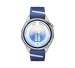 Montre connectée Huawei Watch GT 7 46 mm Bluetooth acier inoxydable Argent avec bracelet en fluoroélastomère Bleu et Blanc