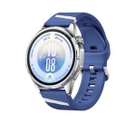 Montre connectée Huawei Watch GT 7 46 mm Bluetooth acier inoxydable Argent avec bracelet en fluoroélastomère Bleu et Blanc