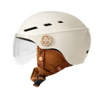 Casque vélo Tnb avec visière et oreillettes Urban Moov Vista Taille L Ivoire Doré