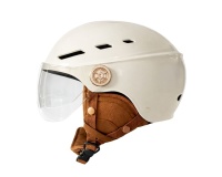 Casque vélo Tnb avec visière et oreillettes Urban Moov Vista Taille L Ivoire Doré