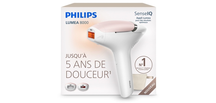 Epilation semi-définitive Philips Epilateur à lumière pulsée Lumea Series 8000 BRI932/00  Blanc Rose