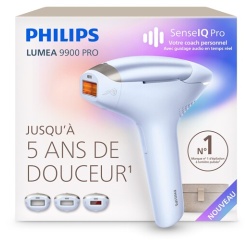 Epilation semi-définitive Philips Epilateur à lumière pulsée Lumea 9900 Pro BRC333/00 Blanc