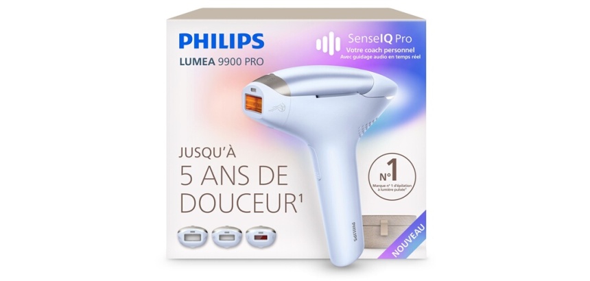 Epilation semi-définitive Philips Epilateur à lumière pulsée Lumea 9900 Pro BRC333/00 Blanc