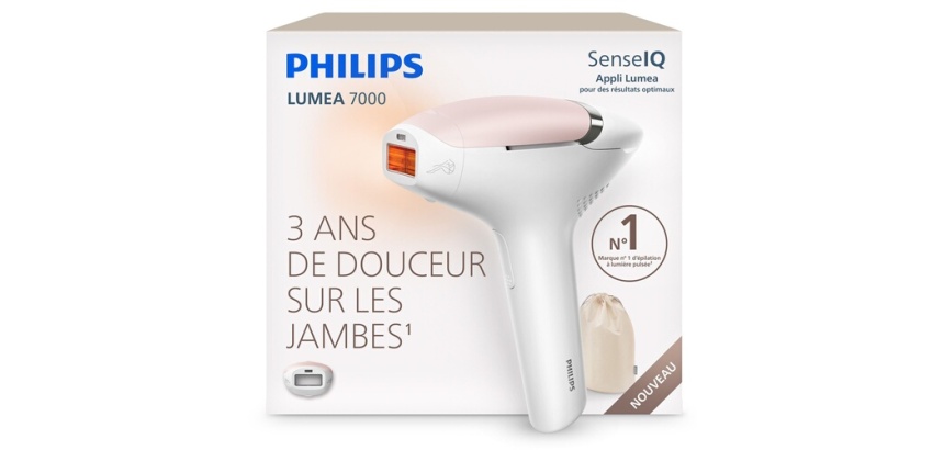 Epilation semi-définitive Philips Epilateur à lumière pulsée  Lumea Series 7000 BRI930/00 Blanc Rose
