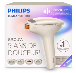 Epilation semi-définitive Philips Epilateur à lumière pulsée Lumea 9900 Pro BRC342/00 Or