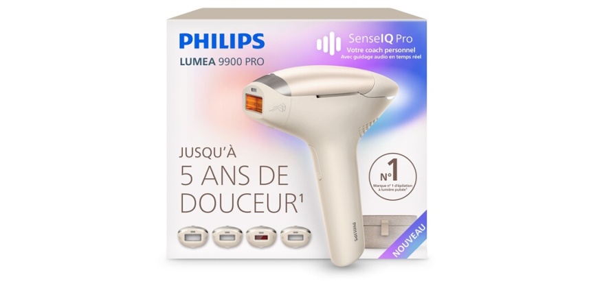 Epilation semi-définitive Philips Epilateur à lumière pulsée Lumea 9900 Pro BRC342/00 Or