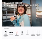 Caméra sport Insta360 Pack Go 3S Retro Edition Speciale Canvas 128 Go Blanc