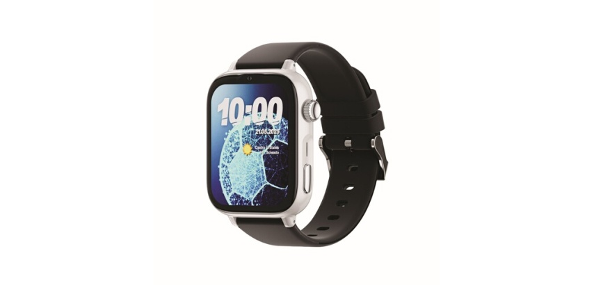 Montre connectée Savefamily GPS enfant SaveWatch Plus 2 Boitier argent avec bracelet silicone noir + Carte SIM française