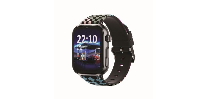 Montre connectée Savefamily GPS enfant SaveWatch Plus 2 Boitier noir avec Bracelet silicone multicolore + Carte SIM française