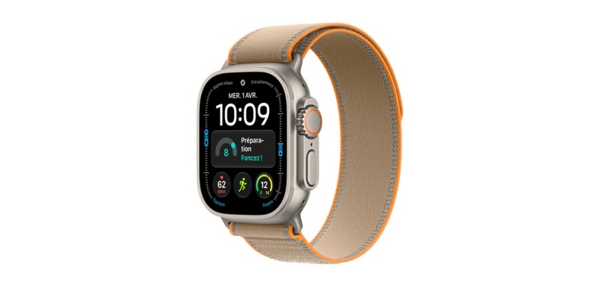 Apple watch Apple Watch Ultra 4 GPS + Cellular 49 mm Boîtier en titane Naturel avec Boucle Trail Sable - M/L