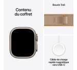 Apple watch Apple Watch Ultra 4 GPS + Cellular 49 mm Boîtier en titane Naturel avec Boucle Trail Sable - M/L