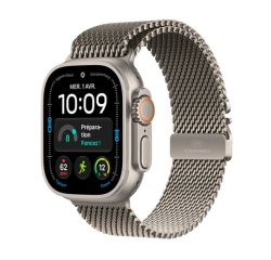 Apple watch Apple Watch Ultra 4 GPS + Cellular 49 mm Boîtier en titane Naturel avec Boucle milanaise en titane Naturel - M