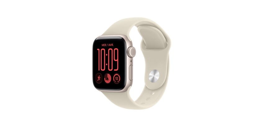 Apple watch Apple Watch SE 3 GPS 44 mm Boîtier en aluminium Lumière stellaire avec Bracelet Sport Sable - S/M