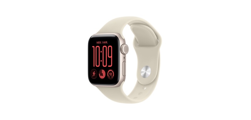 Apple watch Apple Watch SE 3 GPS 44 mm Boîtier en aluminium Lumière stellaire avec Bracelet Sport Sable - S/M