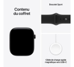 Apple watch Apple Watch Series 12 GPS 42 mm Boîtier en aluminium Noir avec Bracelet Sport Noir - M/L