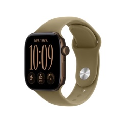 Apple watch Apple Watch Series 12 GPS + Cellular 42 mm Boîtier en aluminium Bronze foncé avec Bracelet Sport Olive - S/M