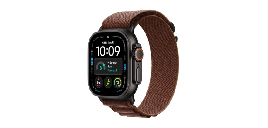 Apple watch Apple Watch Ultra 4 GPS + Cellular 49 mm Boîtier en titane Noir avec Boucle Alpine Bordeaux - L