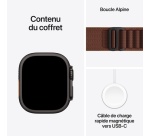 Apple watch Apple Watch Ultra 4 GPS + Cellular 49 mm Boîtier en titane Noir avec Boucle Alpine Bordeaux - L